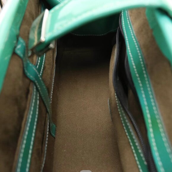 Paolo Masi Doctor Bag in Bi-color Green/Black Patent Leather, Key & Padlock RARE - Picture 3 of 10